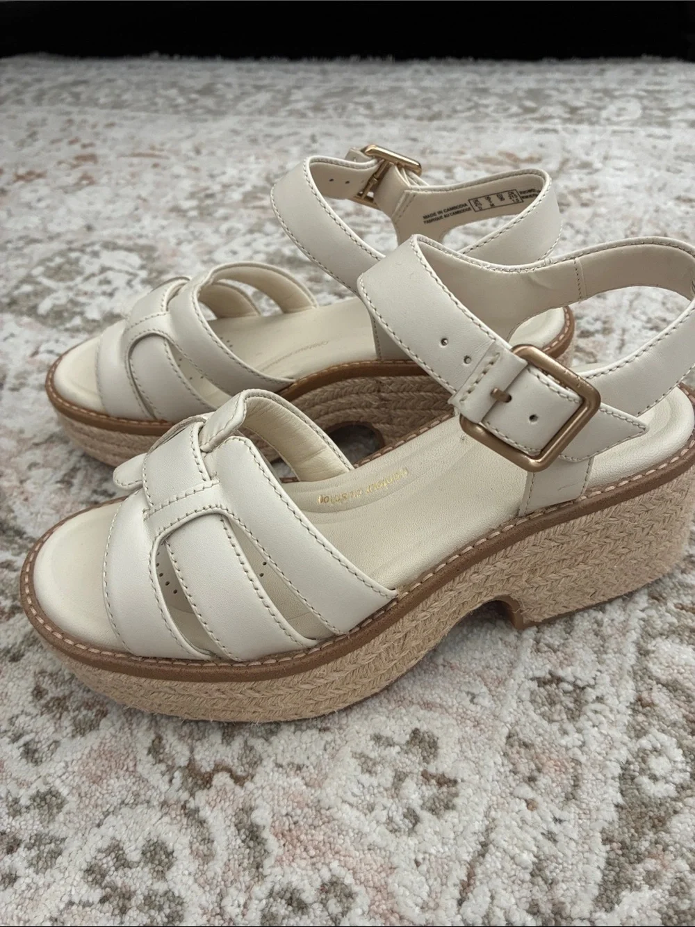 Clark’s coledale strap cream leather espadrilles - Picture 2 of 7